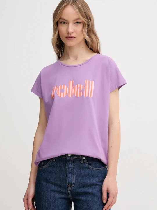 Zdjęcie produktu La Petite Française t-shirt bawełniany TYFANY fioletowy