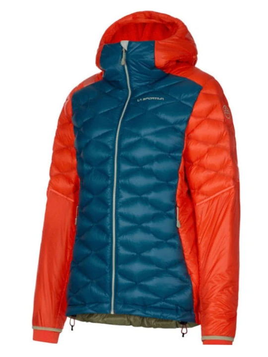 Zdjęcie produktu LA SPORTIVA Kurtka puchowa "Aiguille" w kolorze czerwono-morskim rozmiar: S