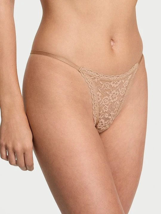 Zdjęcie produktu Lacie Stringi koronkowe Blossom Victoria's Secret Beżowy