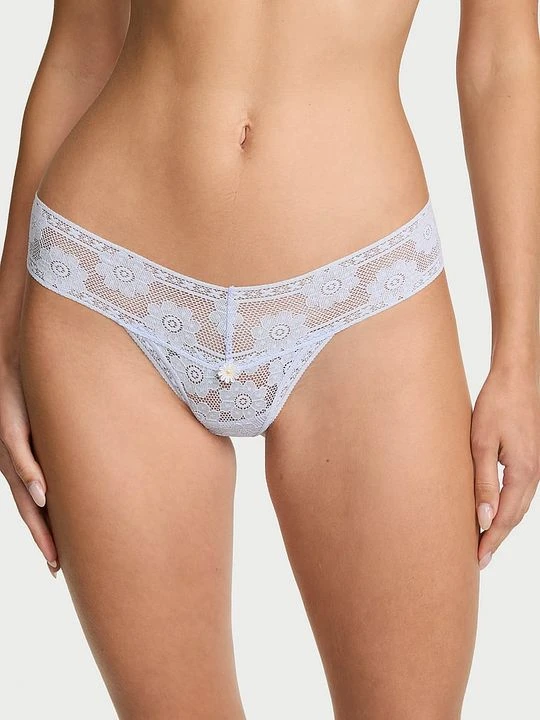 Zdjęcie produktu Lacie Stringi z koronką szydełkową Lace Victoria's Secret Niebieski