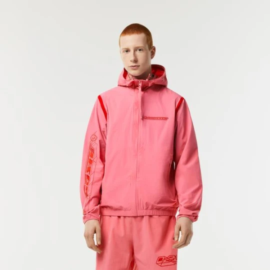 Zdjęcie produktu Lacoste Active Erkek Kapüşonlu Baskılı Pembe Mont