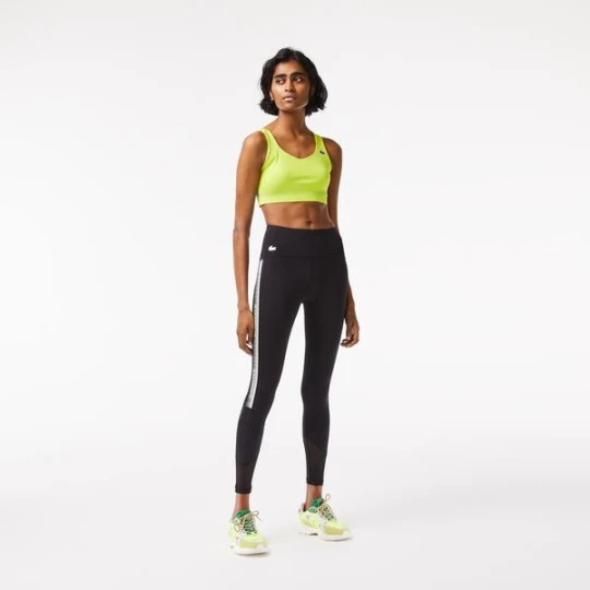Zdjęcie produktu Lacoste Active Kadın Slim Fit Baskılı Siyah Tayt