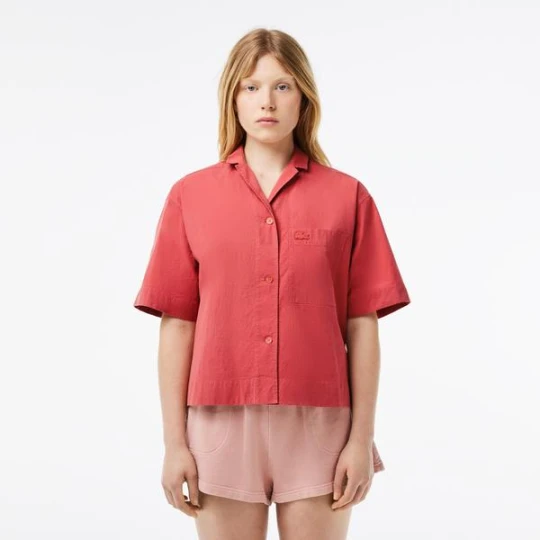 Zdjęcie produktu Lacoste bawełniana koszula oversize z krótkim rękawem
