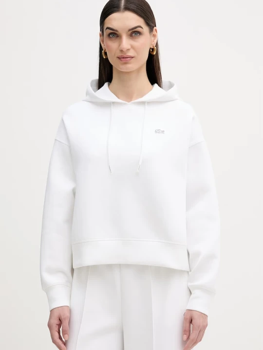 Zdjęcie produktu Lacoste bluza z kapturem damska z bawełną biały