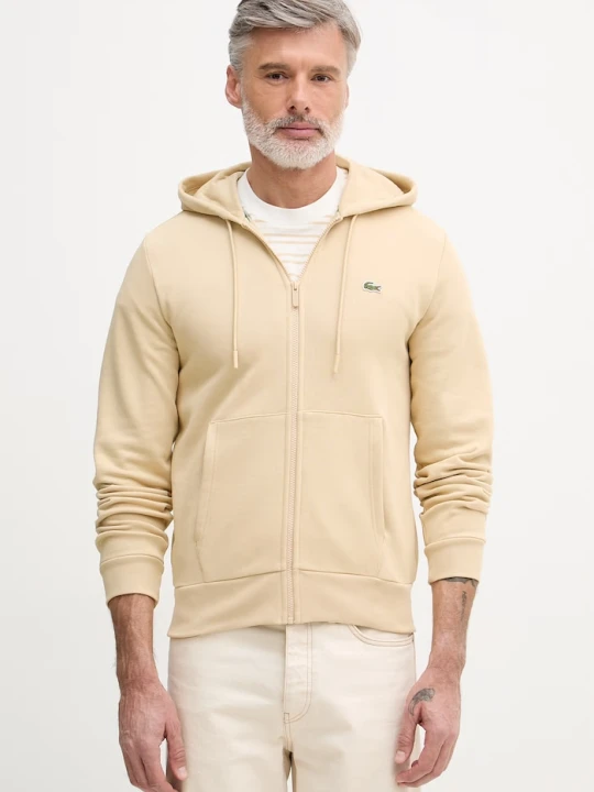 Zdjęcie produktu Lacoste bluza z kapturem męska z bawełną beżowy
