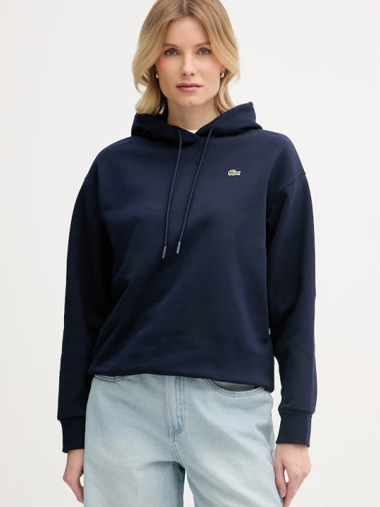 Zdjęcie produktu Lacoste bluza z kapturem damska bawełniana granatowy