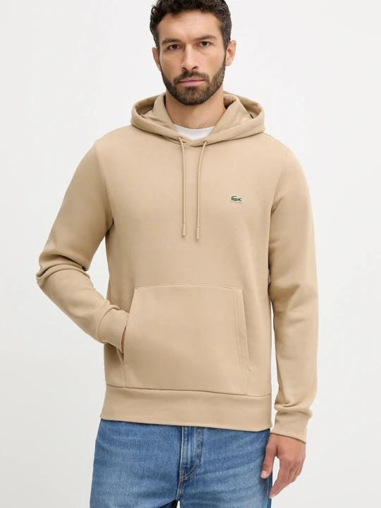 Zdjęcie produktu Lacoste bluza z kapturem bawełniana beżowy