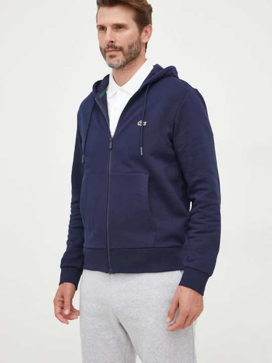 Zdjęcie produktu Lacoste bluza z kapturem męska z bawełną granatowy