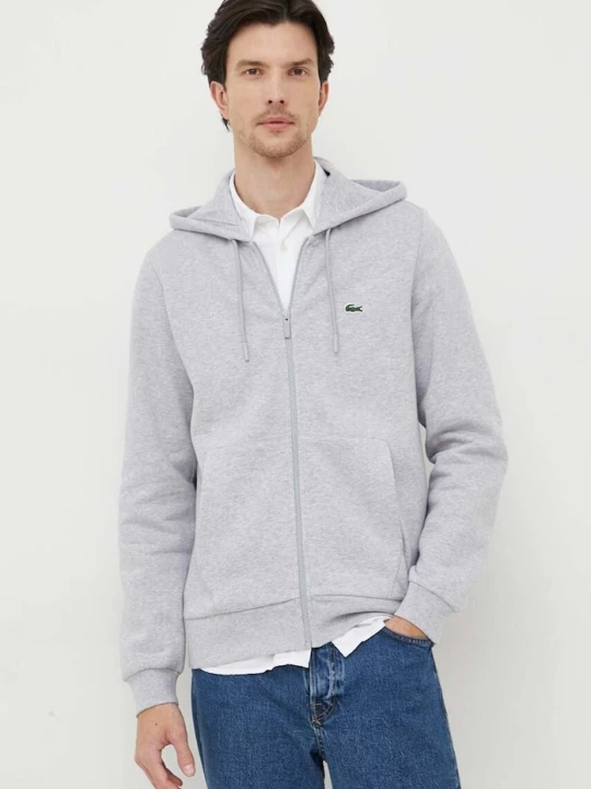 Zdjęcie produktu Lacoste bluza z kapturem męska z bawełną szary