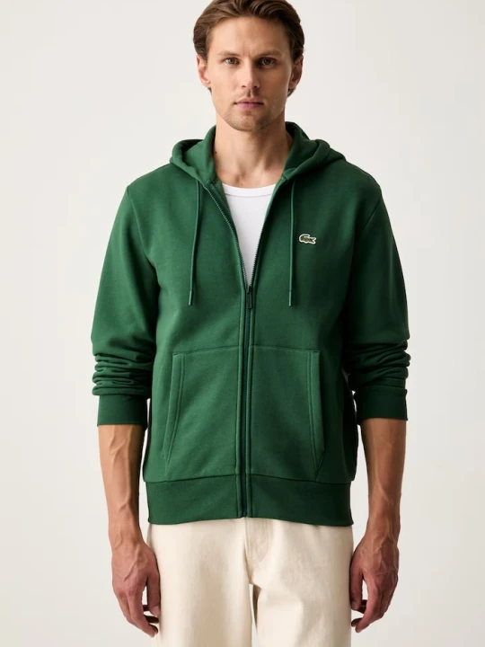 Zdjęcie produktu Lacoste bluza z kapturem męska z bawełną zielony