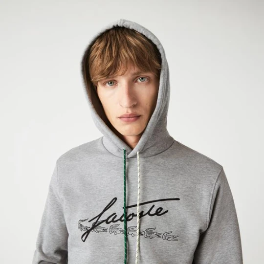 Zdjęcie produktu Bluza Męska Z Okrągłym Dekoltem, Mieszanka Bawełny, Suwak Lacoste