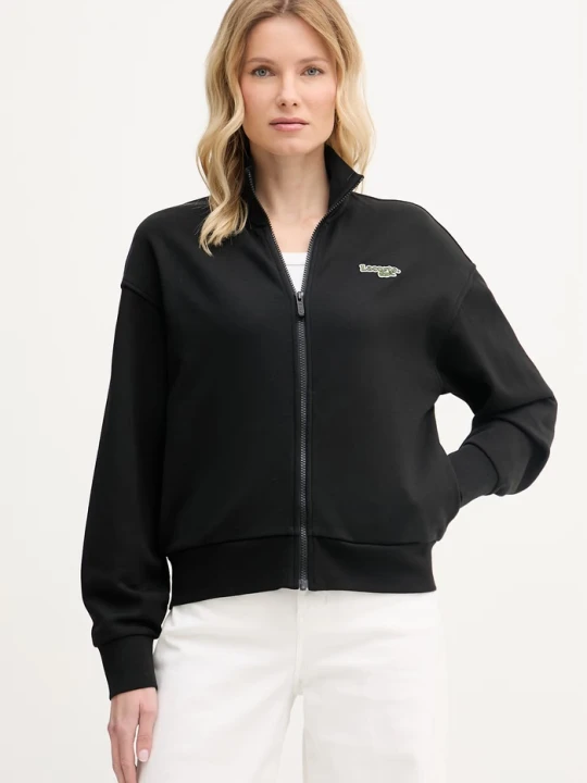 Zdjęcie produktu Lacoste bluza rozpinana damska z bawełną czarny
