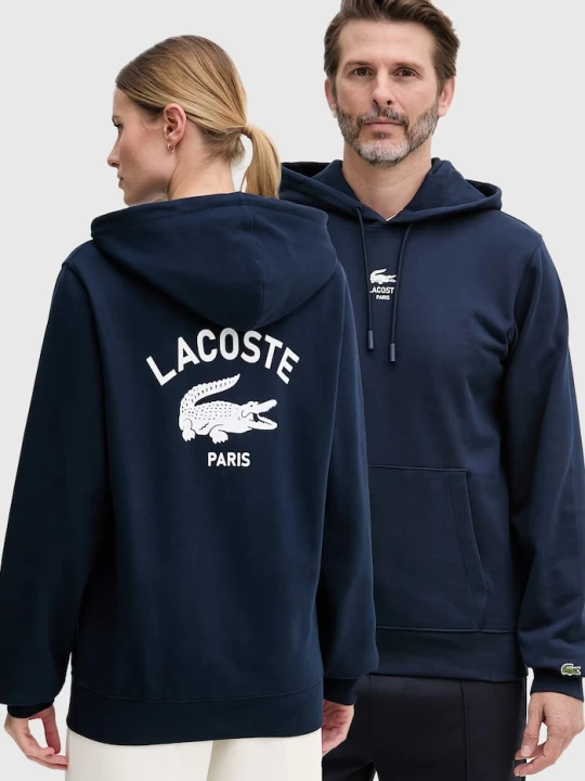 Zdjęcie produktu Lacoste bluza z kapturem bawełniana granatowy