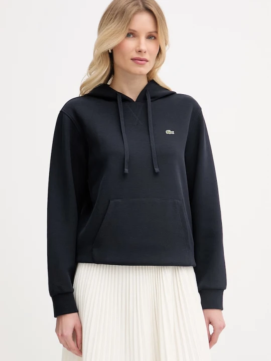 Zdjęcie produktu Lacoste bluza z kapturem damska z bawełną granatowy