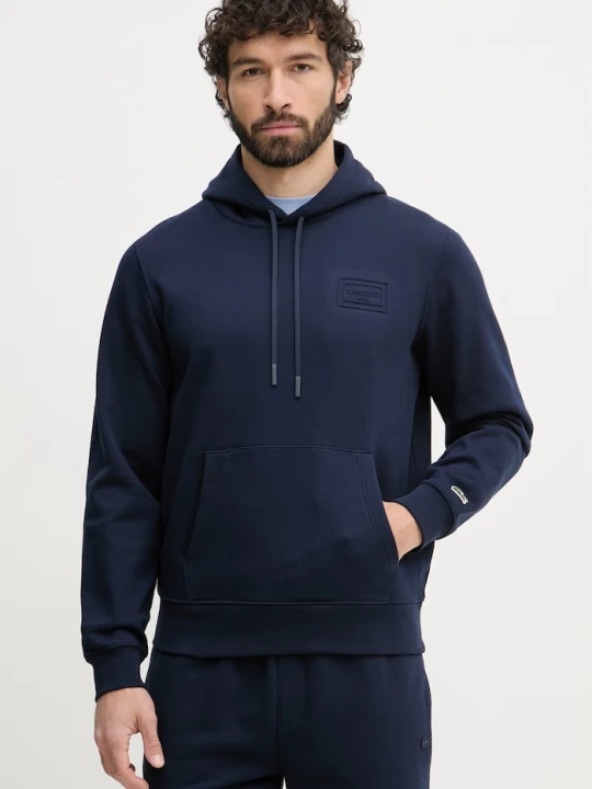 Zdjęcie produktu Lacoste bluza z kapturem męska bawełniana granatowy