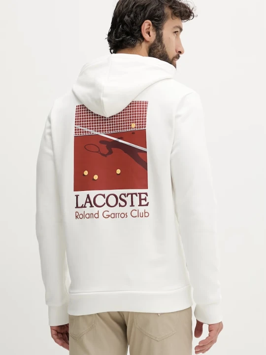 Zdjęcie produktu Lacoste bluza z kapturem męska bawełniana biały