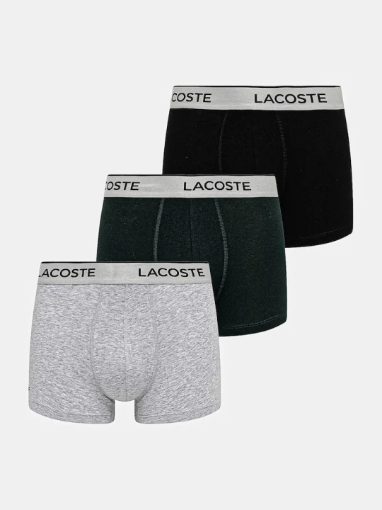 Zdjęcie produktu Lacoste bokserki dopasowane męskie z bawełną 3-pack czarny