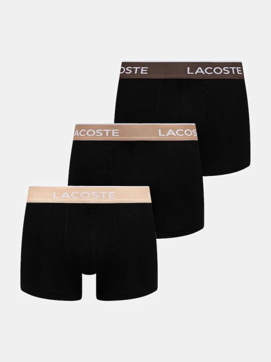 Zdjęcie produktu Lacoste bokserki dopasowane męskie bawełniane z elastanem 3-pack czarny