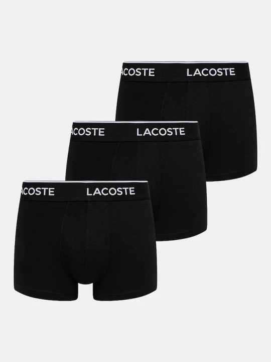 Zdjęcie produktu Lacoste bokserki dopasowane męskie bawełniane z elastanem 3-pack czarny