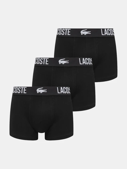 Zdjęcie produktu Lacoste bokserki męskie bawełniane z elastanem 3-pack czarny