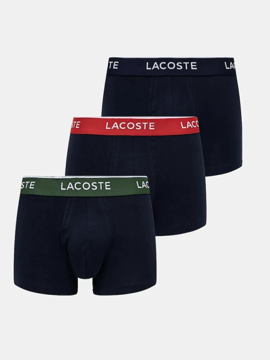 Zdjęcie produktu Lacoste bokserki dopasowane męskie bawełniane z elastanem 3-pack granatowy