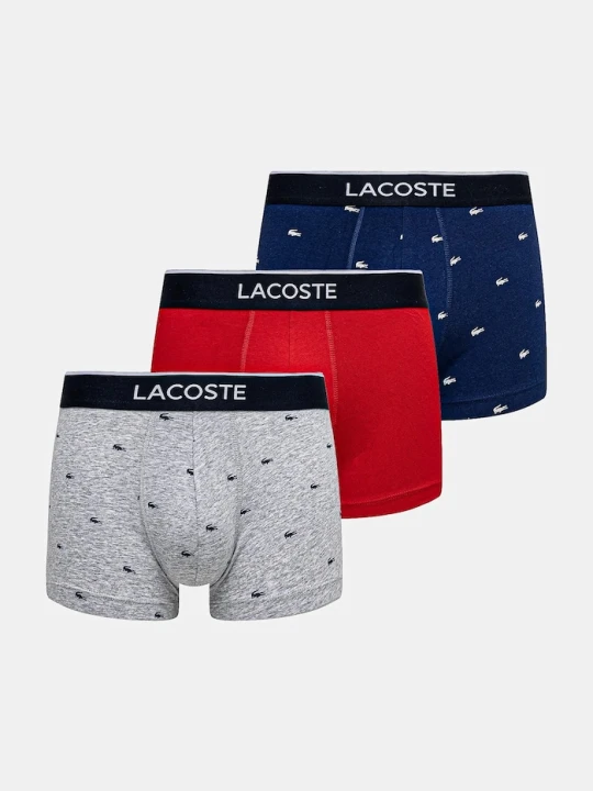 Zdjęcie produktu Lacoste bokserki dopasowane męskie bawełniane z elastanem 3-pack granatowy