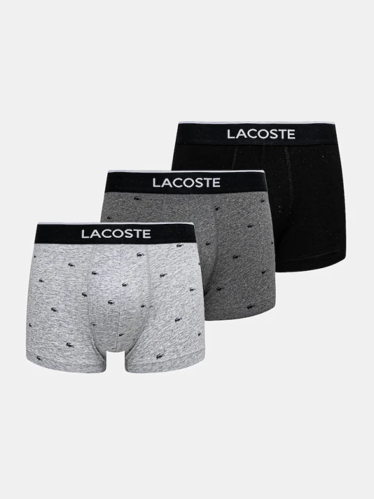 Zdjęcie produktu Lacoste bokserki dopasowane męskie bawełniane z elastanem 3-pack szary