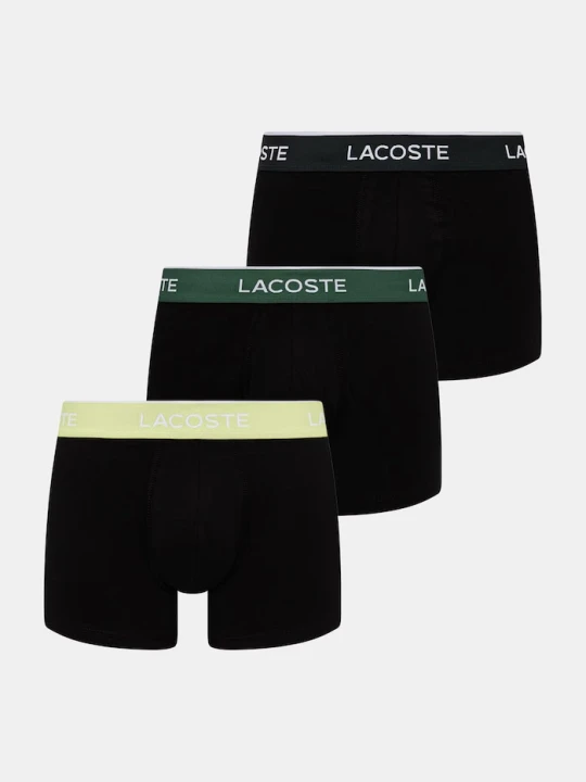 Zdjęcie produktu Lacoste bokserki dopasowane męskie bawełniane z elastanem 3-pack czarny