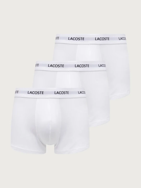 Zdjęcie produktu Lacoste bokserki dopasowane męskie bawełniane z elastanem 3-pack biały