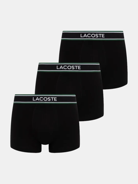 Zdjęcie produktu Lacoste bokserki dopasowane męskie z bawełną 3-pack czarny