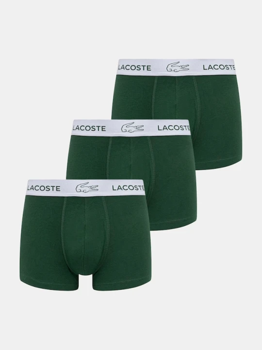 Zdjęcie produktu Lacoste bokserki męskie bawełniane z elastanem 3-pack zielony