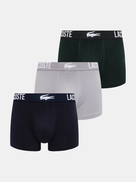 Zdjęcie produktu Lacoste bokserki męskie bawełniane z elastanem 3-pack szary