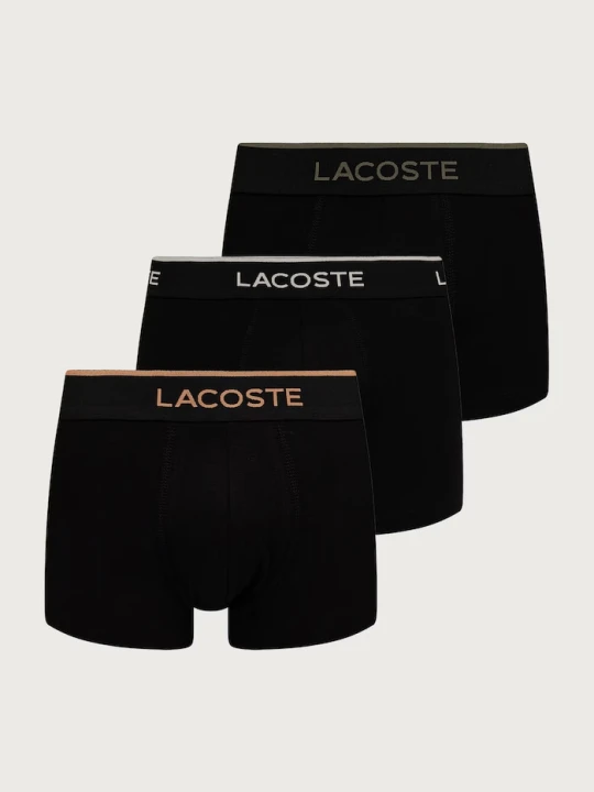 Zdjęcie produktu Lacoste bokserki męskie z bawełną 3-pack czarny