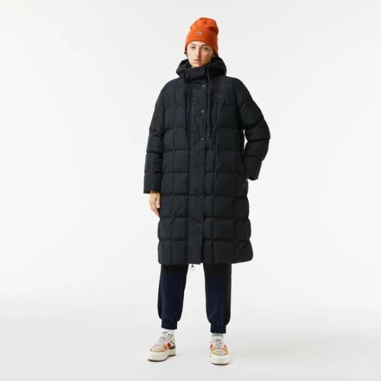 Zdjęcie produktu Lacoste damska długa wodoodporna kurtka dwustronna z tafty