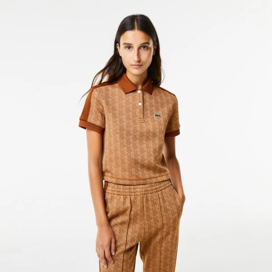 Zdjęcie produktu Lacoste damska koszulka polo z nadrukiem monogramu i kołnierzykiem w kontrastowym kolorze Regular Fit