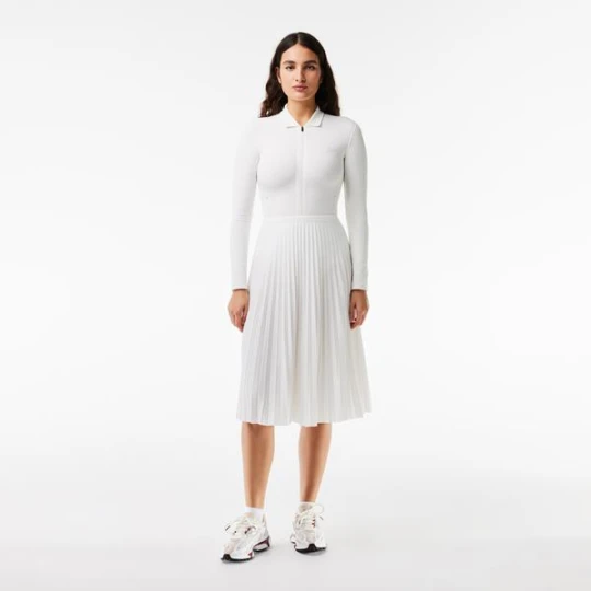 Zdjęcie produktu Lacoste damska spódnica plisowana z lejącego materiału z elastycznym paskiem w pasie