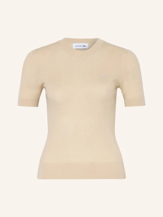 Zdjęcie produktu Lacoste Dzianinowa Koszulka Z Wełny Merino beige