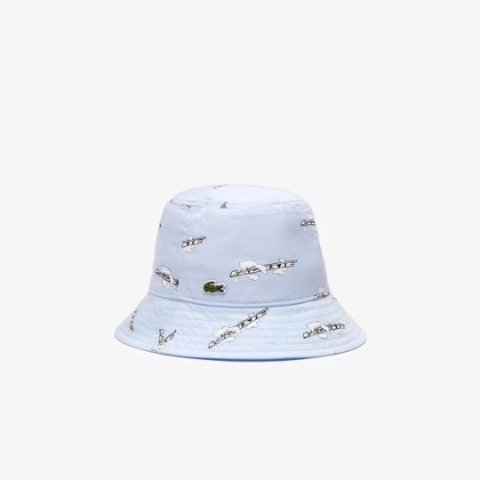 Zdjęcie produktu Lacoste dziecięcy kapelusz typu bucket hat z gabardyny z bawełny organicznej z nadrukiem w kontrastowym kolorze