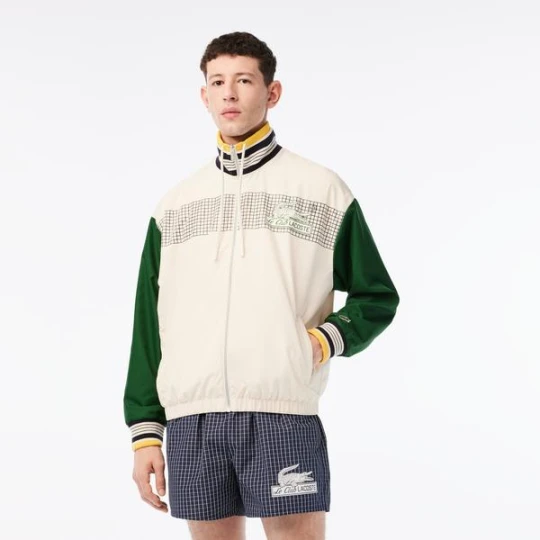 Zdjęcie produktu Lacoste Erkek Dik Yaka Renk Bloklu Beyaz Mont