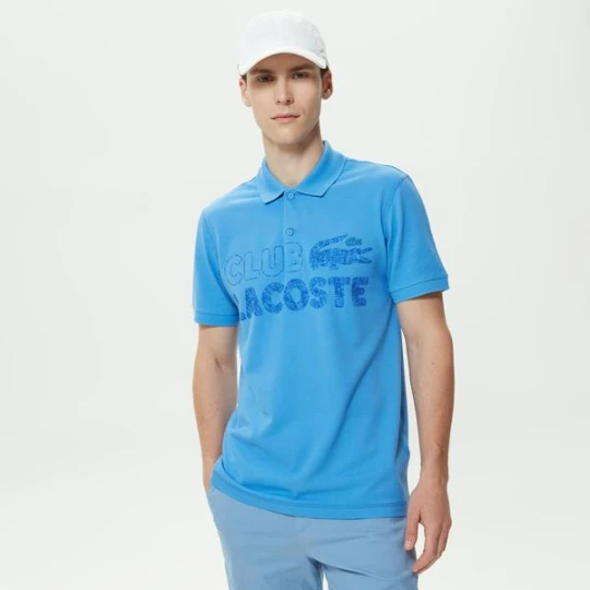Zdjęcie produktu Lacoste Erkek Regular Fit Baskılı Mavi Polo