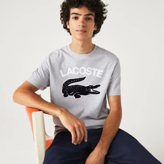 Zdjęcie produktu Lacoste Erkek Regular Fit Bisiklet Yaka Baskılı Lacivert T-Shirt