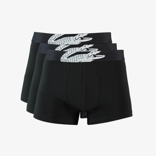 Zdjęcie produktu Lacoste Erkek Regular Fit Monogram 3'lü Siyah Boxer