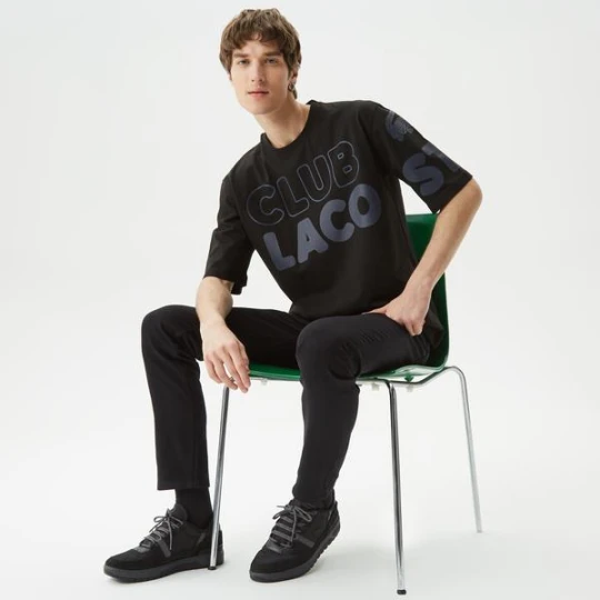 Zdjęcie produktu Lacoste Erkek Relaxed Fit Bisiklet Yaka Baskılı Gri T-Shirt