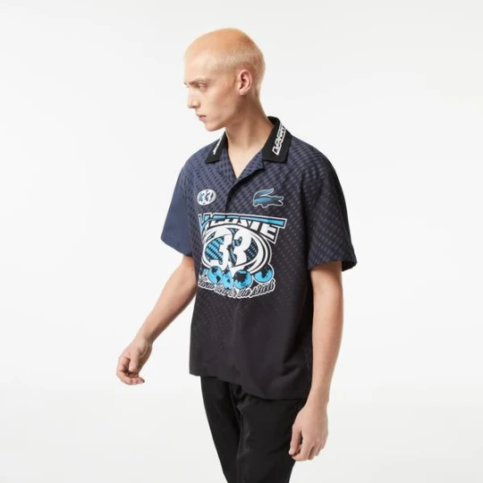 Zdjęcie produktu Lacoste Erkek Relaxed Fit Kısa Kollu Baskılı Sarı Gömlek