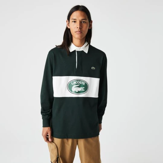 Zdjęcie produktu Lacoste Erkek Relaxed Fit Uzun Kollu Baskılı Mavi Rugby