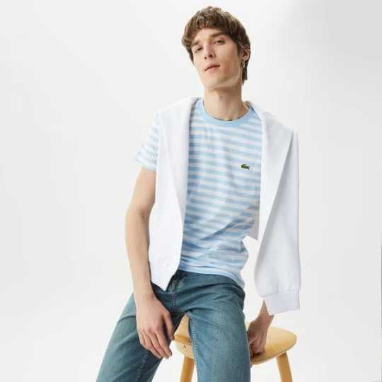 Zdjęcie produktu Lacoste Erkek Slim Fit Bisiklet Yaka Renk Bloklu Mavi T-Shirt