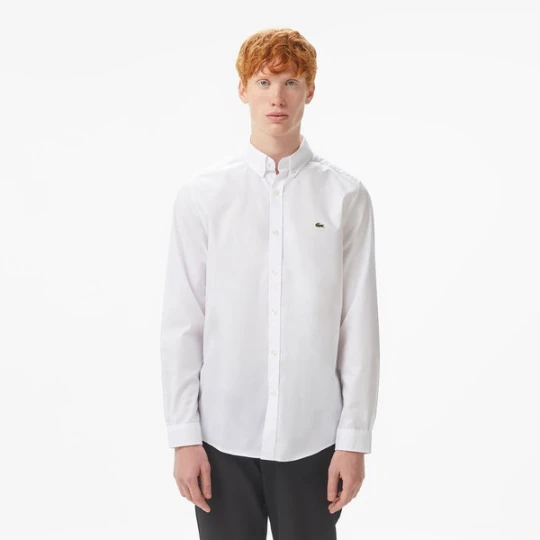 Zdjęcie produktu Lacoste Erkek Slim Fit Düğmeli Yaka Beyaz Gömlek
