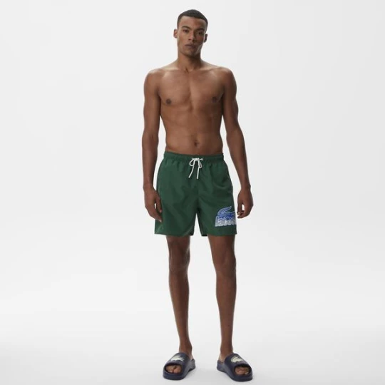 Zdjęcie produktu Lacoste Heritage Erkek Baskılı Yeşil Mayo Şort ZIELONO
