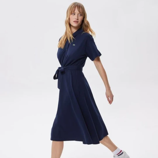 Zdjęcie produktu Lacoste Kadın Kısa Kollu Polo Yaka Lacivert Elbise