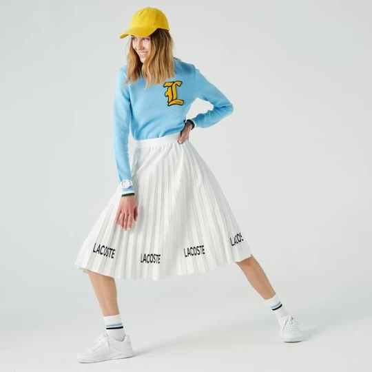 Zdjęcie produktu Lacoste Kadın Loose Fit Baskılı Siyah Etek